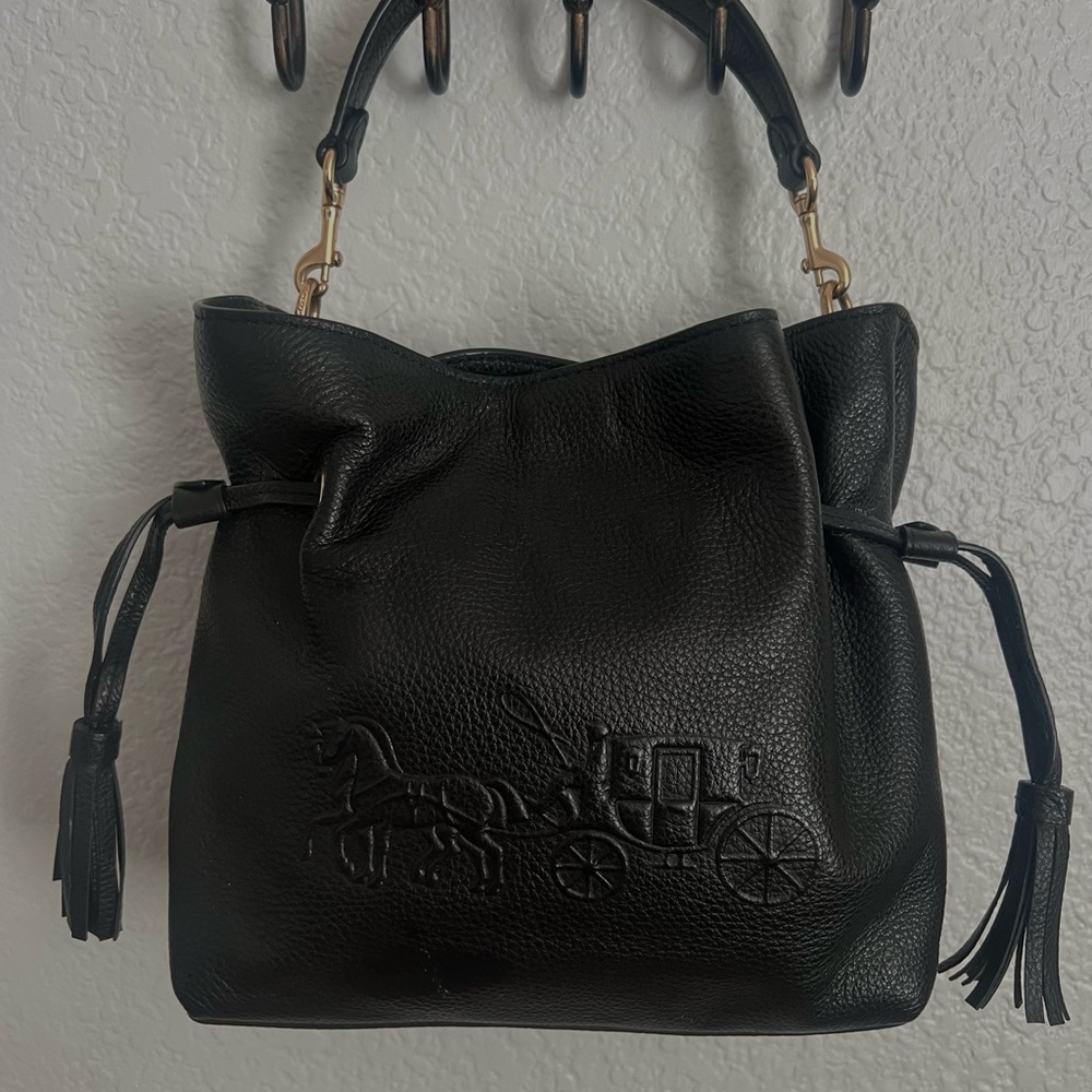 Coach Black Leather Shoulder Bag